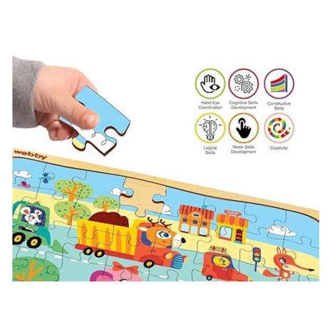 Webby The Kiddy Traffic Light Wooden Jigsaw Puzzle 40Pcs