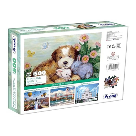 Frank Puppy and Rabbits Jigsaw Puzzle (500 Pieces) for Adults and Kid  for Focus and Memory -33923