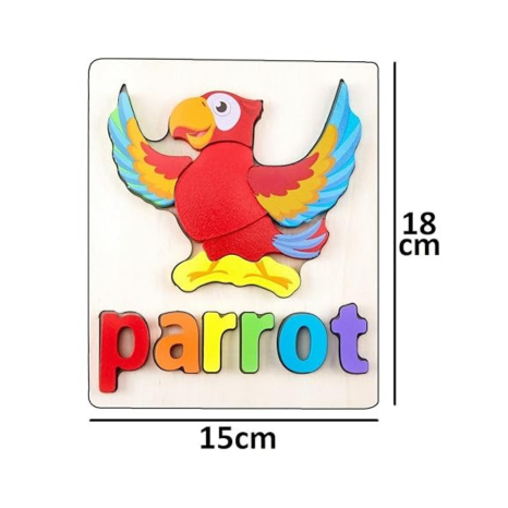 Smoneo 3+ Years Handcrafted 3D Wooden Jigsaw Puzzle Pre Education Alphabet & Number Learning Multicolour Toy