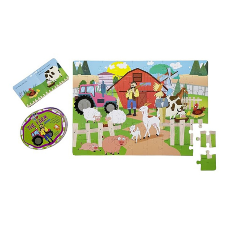 The Book Tree Farm Puzzle Box for Kids 50+ Jigsaw Puzzle Pieces & 1 Storybook I Educational Toy