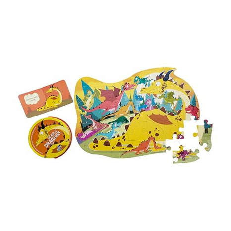 The Book Tree Deadly Dragons Puzzle Box for Kids 30 Big Jigsaw Puzzle Pieces & 1 Storybook Fun Toy