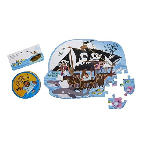 The Book Tree Playful Pirates Puzzle Box for Kids I 30 Jigsaw Puzzle Pieces & 1 Storybook I Fun Toy for Children