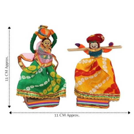 Jh Gallery Handmade Recycled Material Rajasthani Kisan Dolls Decorative Figurines for Home Decor Home