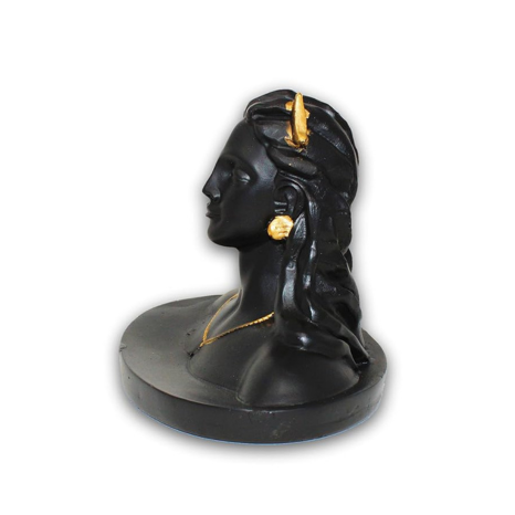 JH Gallery Polyrasin Lord Adiyogi Shiva Statue Mahadev Murti HomeOffice Decor Matte Black