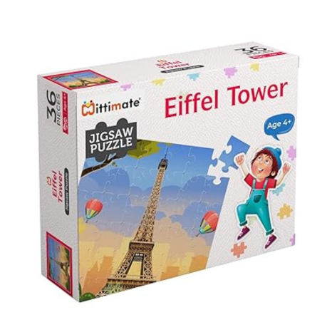 Mittimate Eiffel Tower Jigsaw Puzzle Game for Kids Age 4 to 6 Old 36 Pieces Puzzle Toy