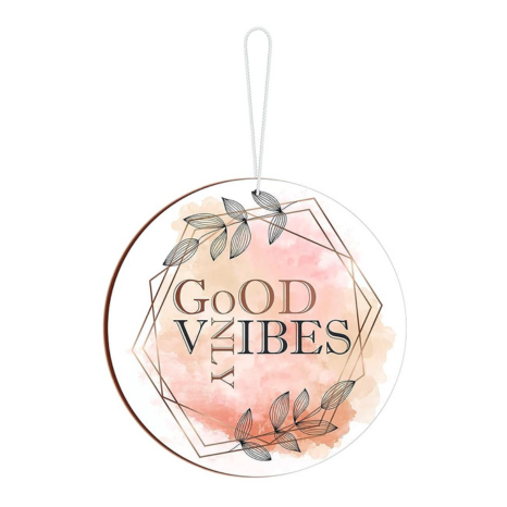 Blue Finch Wall or Door Hanging Good Vibes Only Wooden Round Sign Board, Home Decor Item And Gift Item