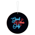 Blue Finch Wall or Door Hanging Good Vibes Only Wooden Round Name Plate For Home Wall Hanging