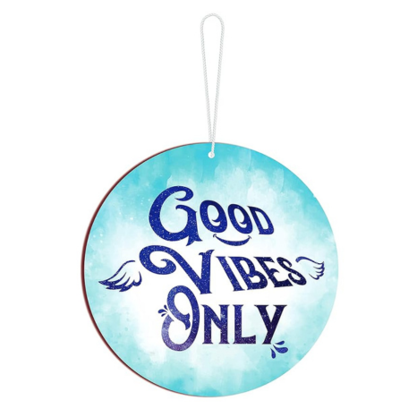 Blue Finch Good Vibes Only Wall Or Door Hanging Wooden Round Sign Board Home Decor