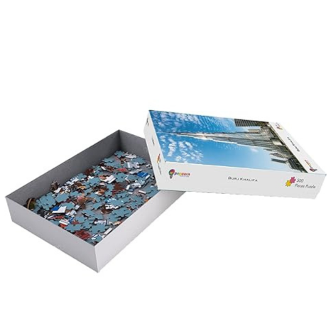 Popcorn Games & Puzzles with Architectural Marvels of Burj Khalifa 500 Piece Jigsaw Puzzle for 12+ Kids and Adults