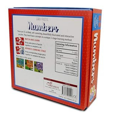 Popcorn Games & Puzzles Numbers 2 Piece Self Correcting Puzzles 21 Puzzles In A Box