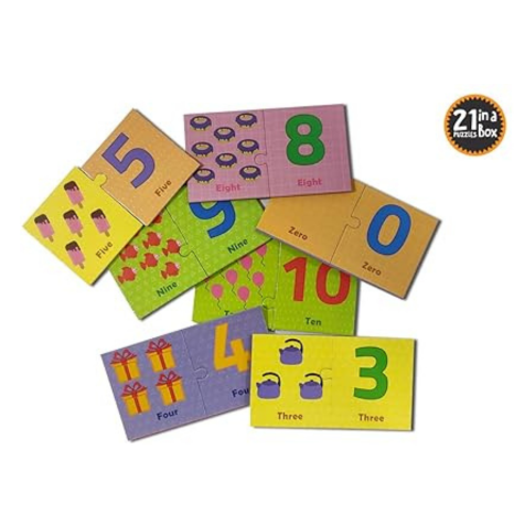 Popcorn Games & Puzzles Numbers 2 Piece Self Correcting Puzzles 21 Puzzles In A Box