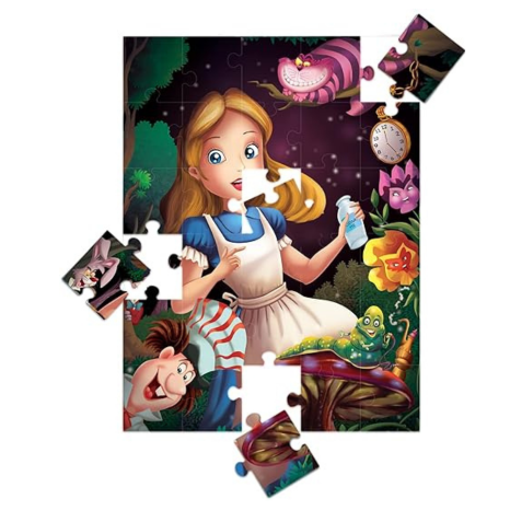 Popcorn Games & Puzzles Alice in Wonderland - 30 Piece Jigsaw Puzzle with Free Reading Book