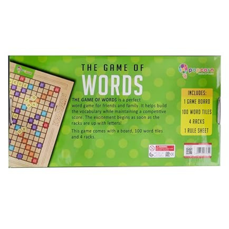 Popcorn Games & Puzzles Plastic The Game of Words Educational Vocabulary Learning Word Building Game