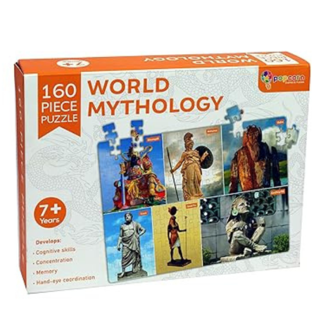 Popcorn Games & Puzzles 160 Piece PuzzleWorld Mythology Improves Your Child Cognitive Skills