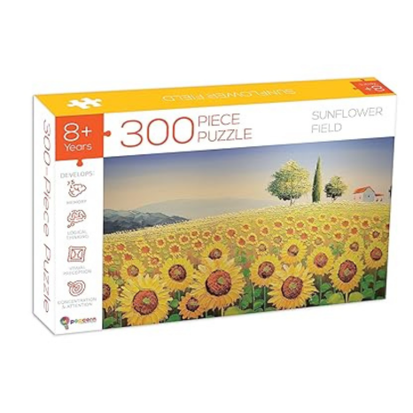 Popcorn Games & Puzzles 300 Piece Puzzle Sunflower Field Improves Your Child Memory Logical Thinking