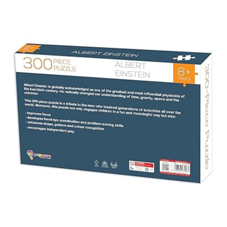 Popcorn Games & Puzzles 300 Piece Puzzle Albert Einstien Improves Your Child Memory Logical Thinking