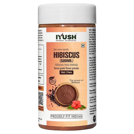 Iyush Herbal Ayurveda Organic Hibiscus Flower Powder For Hair Growth - 100 gms