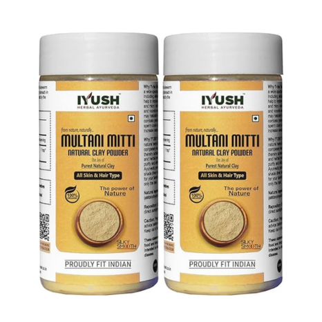 Iyush Herbal Ayurveda Multani Mitti Powder Each - 150 gms (Pack of 2)