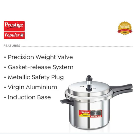 Prestige Popular Plus 5L Aluminium Pressure cooker Deep lid