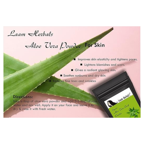 Laam Aloe Vera Leaf Powder Sun Dried Hair & Skin Care - 100 gms