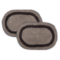 The Home Talk Cotton Bathmats Water Absorbent Floor Mats Pack Of 2 Brown Oval