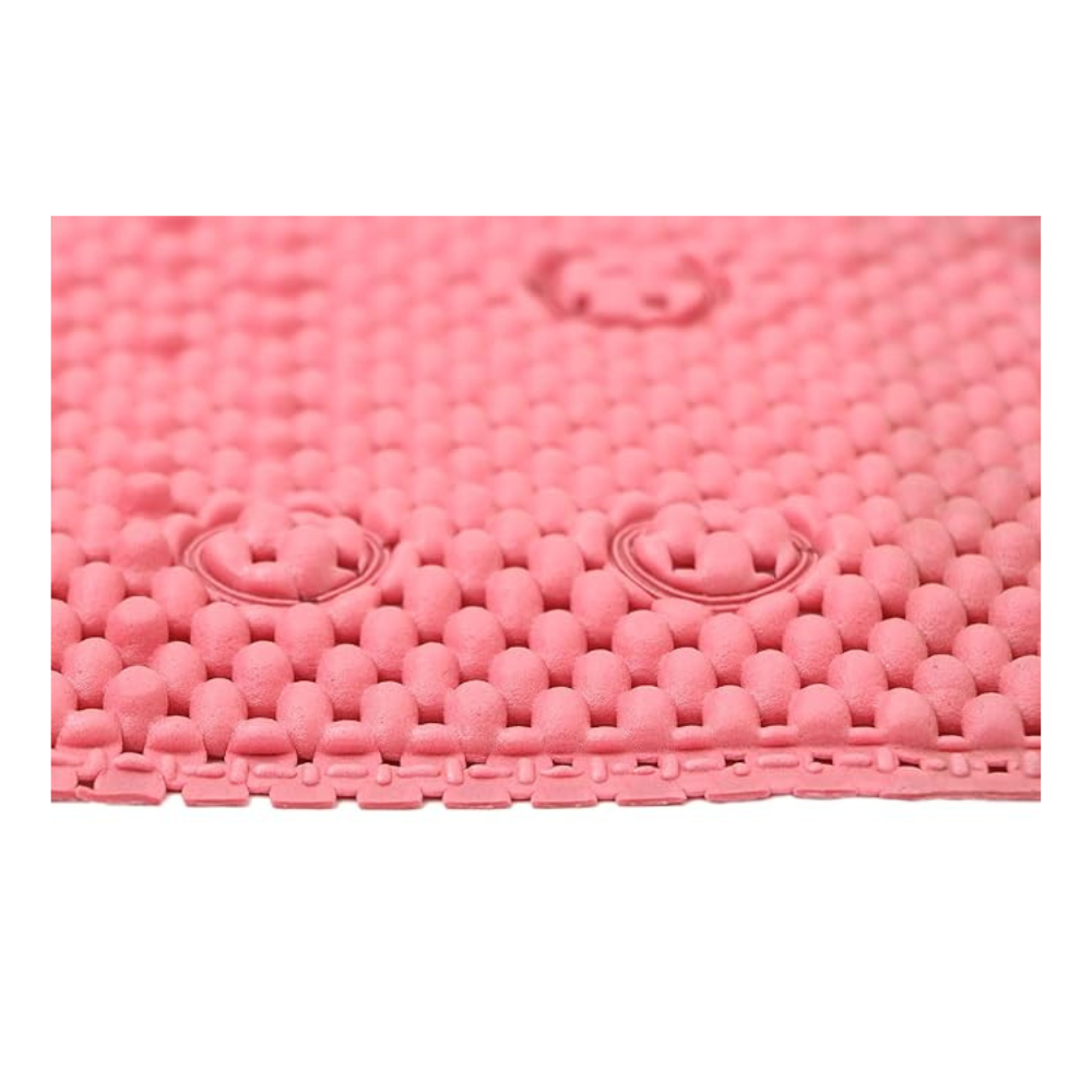 The Home Talk Cotton Bathmats Water Absorbent Runners Floor Mats Non-Slip Pink