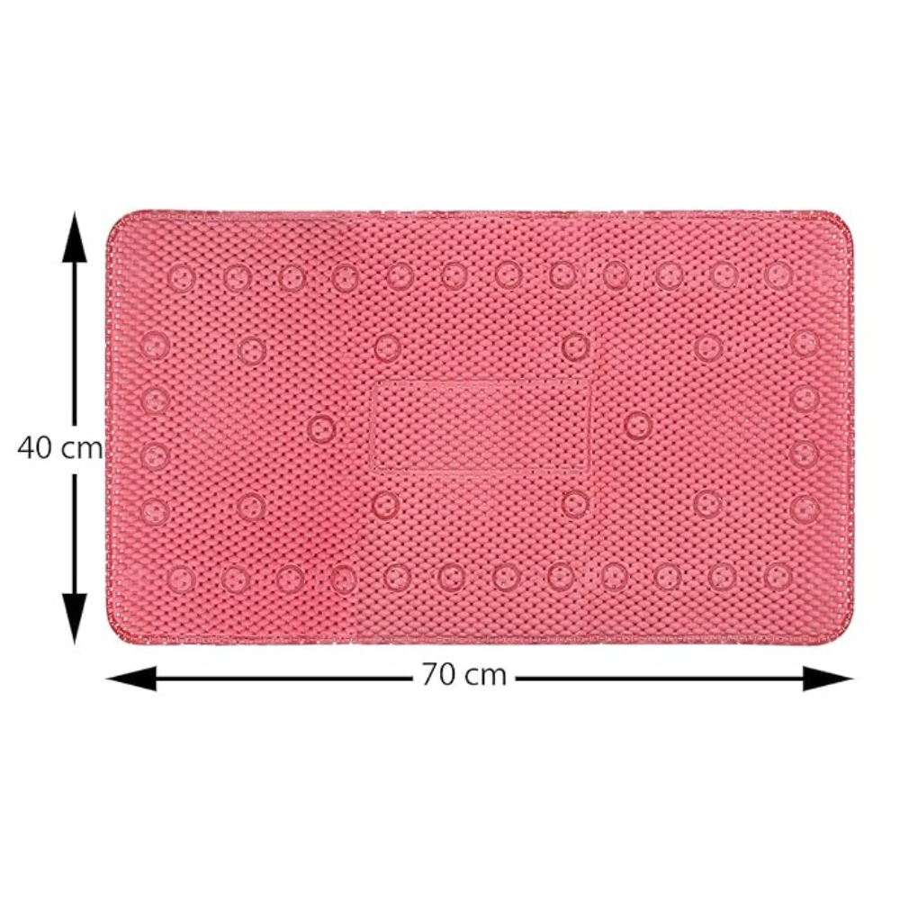 The Home Talk Cotton Bathmats Water Absorbent Runners Floor Mats Non-Slip Pink