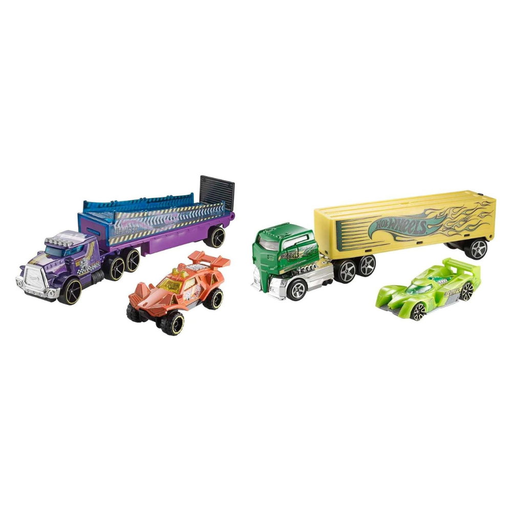 Hot Wheels Super Rigs Transporter Vehicle with 1 1:64 Scale Car Gift