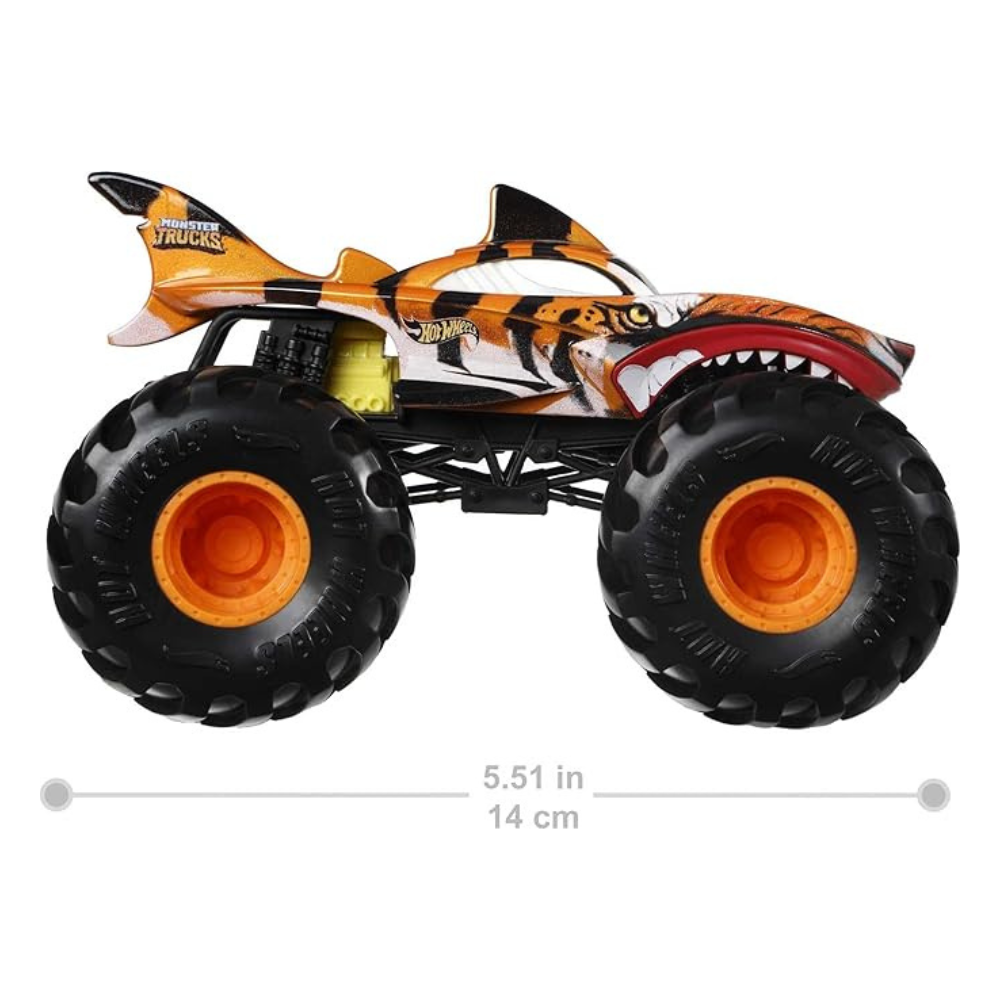 Hot Wheels Monster Trucks Oversized Monster Truck Tiger Shark 1:24 Scale Die-Cast Toy
