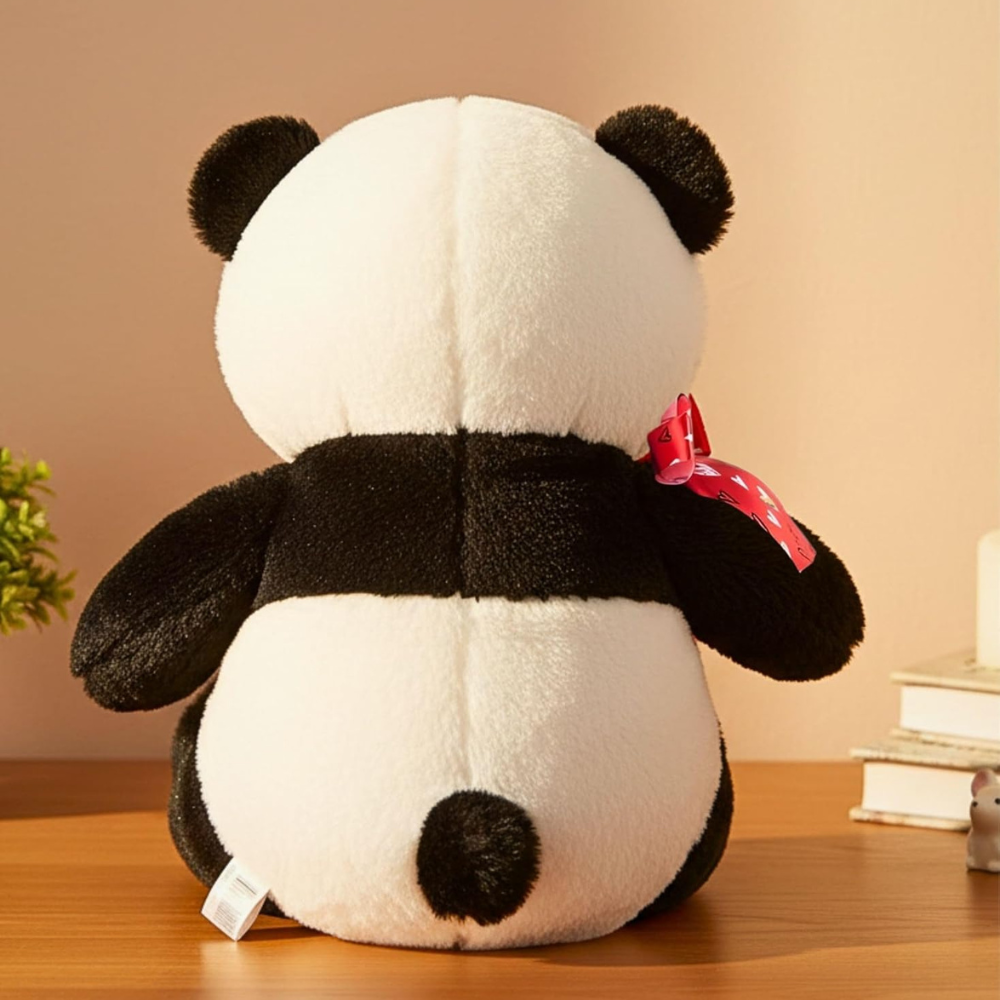 Tickles Panda with Bow Stuffed Soft Plush Animal Toy 26 cm Black & Whte Color