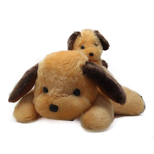 Tickles Adroable Lying Dog with Baby Stuffed Soft Plush Animal Toy 20 cm