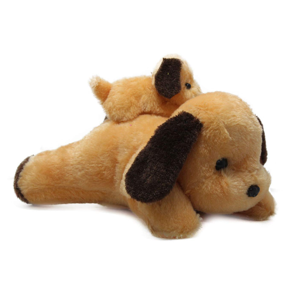 Tickles Adroable Lying Dog with Baby Stuffed Soft Plush Animal Toy 20 cm