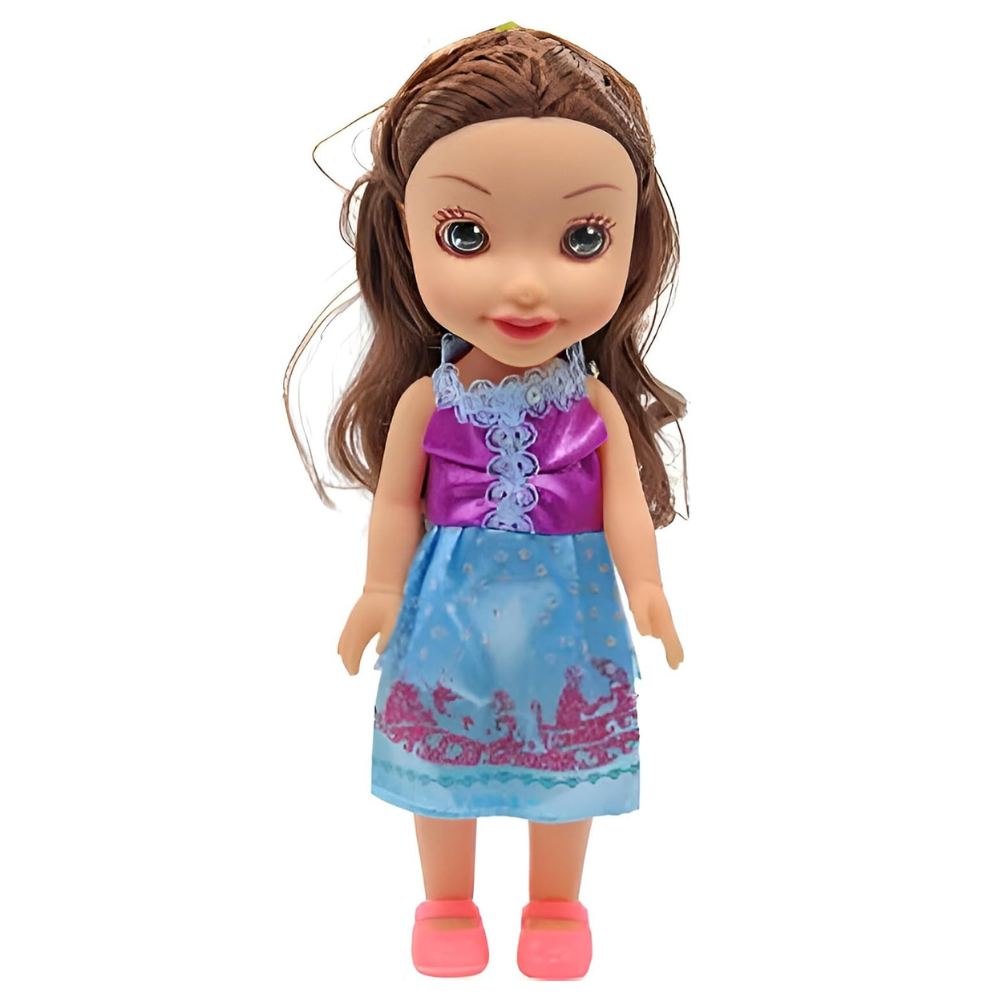 Tickles Doll with Hair Accessories Set Plastic Toy for Kids Girls Birthday Gifts Color Blue