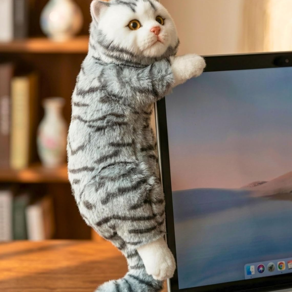 Tickles Cat Soft Stuffed Plush Animal Toy for Kids 30 cm Color Grey