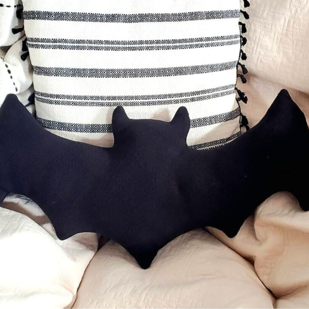Tickles Bat Soft Stuffed Plush Pillow Cushion for Kids 35 cm Color Black