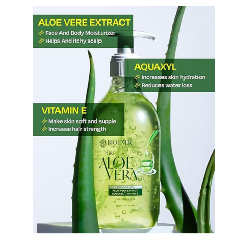 Bioever Aloe Vera Gel for Face Skin Hair - 300 ml