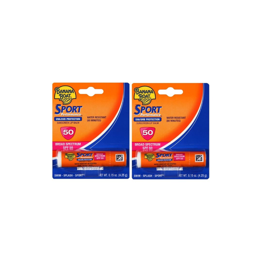Banana Boat Sport SPF 50 Sunscreen Lip Balm - 4.25 gms (Pack of 2)