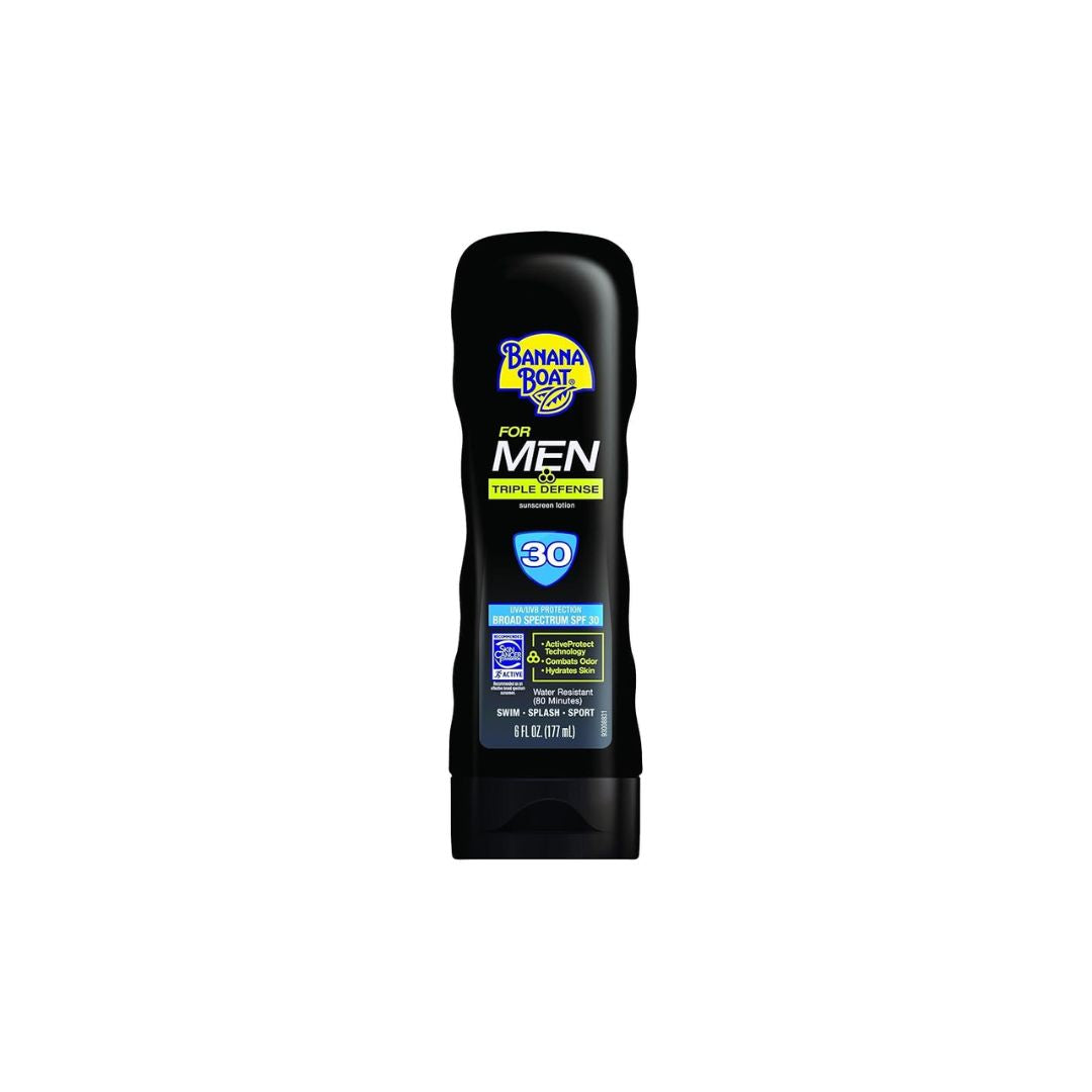 Banana Boat Sunscreen for Men Triple Defense Broad Spectrum Sun Care Sunscreen Lotion - SPF 30 - 177 ml