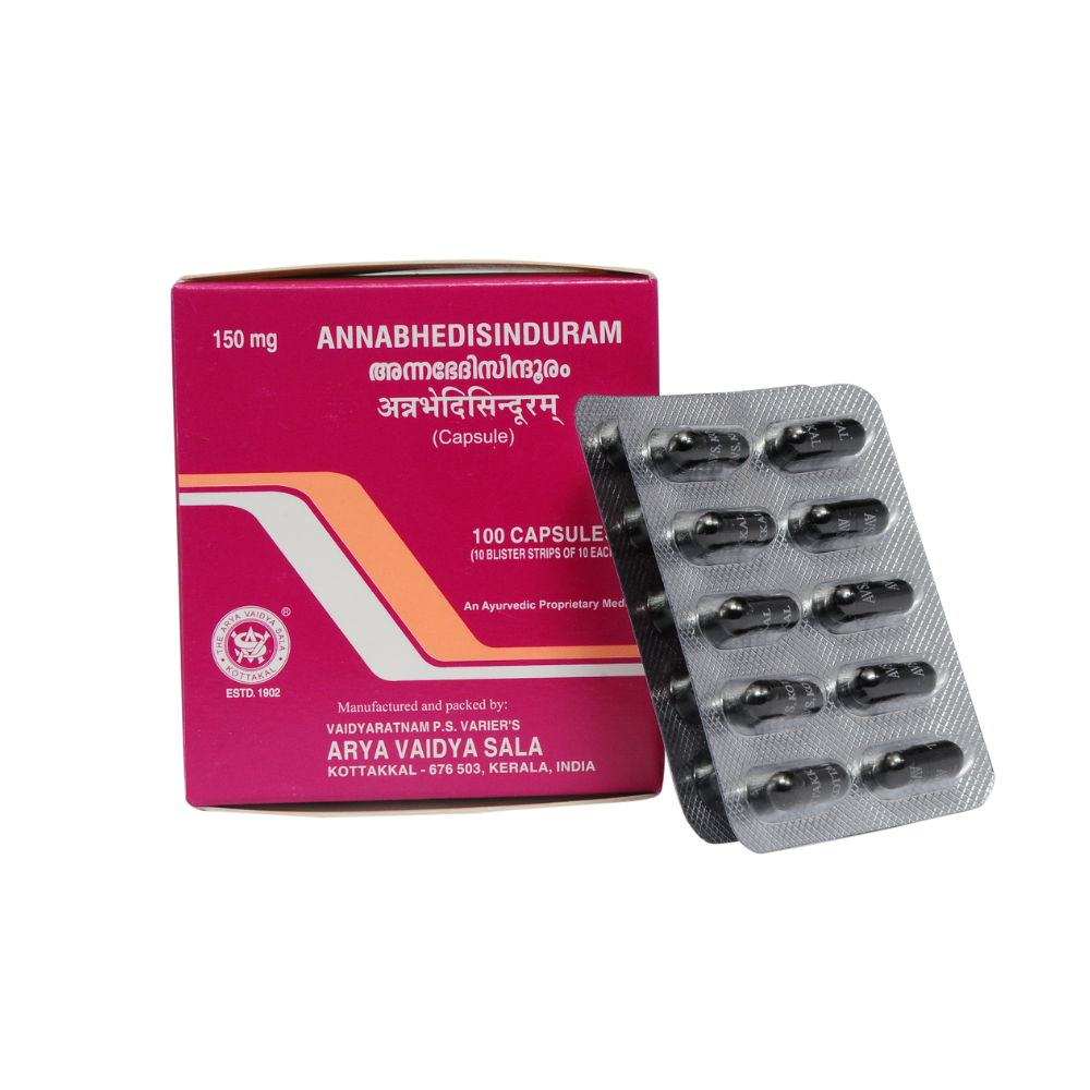 Kottakkal Arya Vaidyasala Annabhedi Sinduram Capsule - 100 Caps