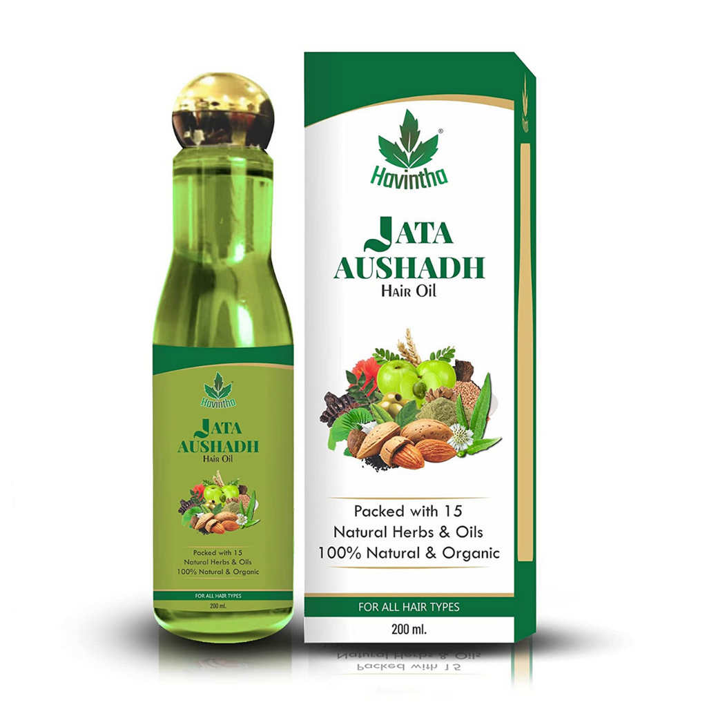Havintha Natural Hair Shampoo with Amla, Reetha Shikakai Methidana Hibiscus Powder - 227 gms And 15 Natural Herbs Hair Oil - 200ml with Jatamansi, Kalonji