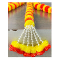Artificial Marigold Fluffy Flowers Garlands Clustered Yellow and Orange Marigolds 5 pcs