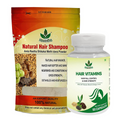Havintha Natural Hair Shampoo With Amla, Reetha, Shikakai and Methi Dana (Advanced) 227gms And Plant Based Hair Vitamins Supplement with DHT Blocker - 60 Capsules
