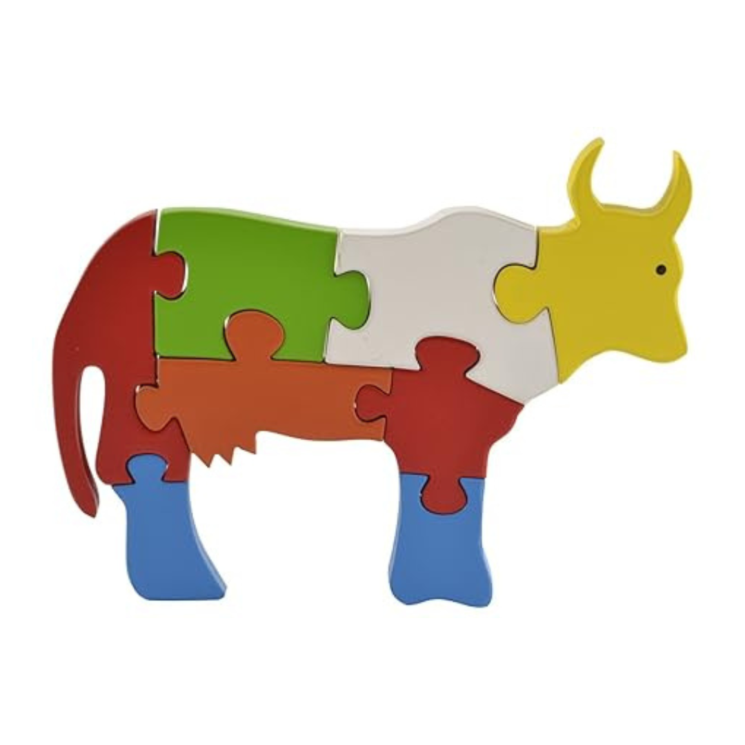 Skillofun Wooden Take Apart Puzzle Large Cow Multi Color
