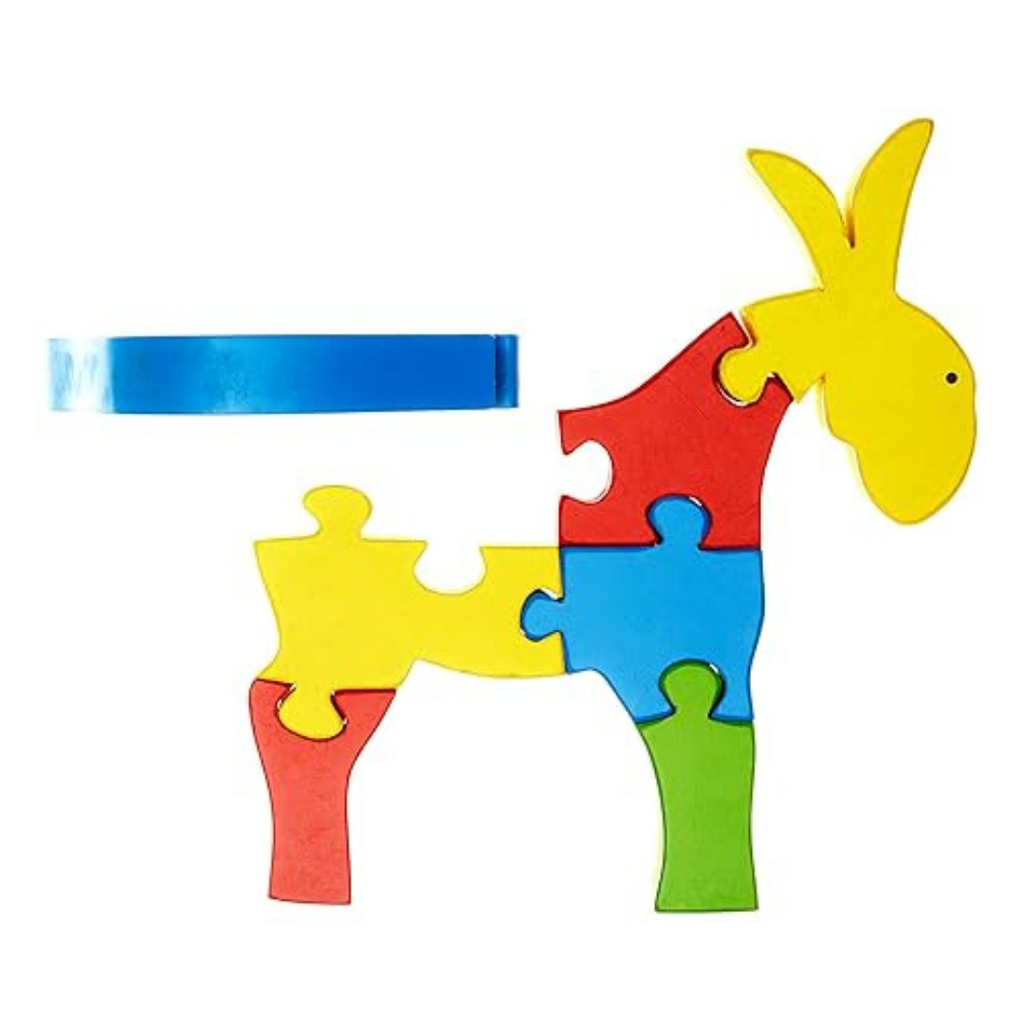 Skillofun Wooden Take Apart Puzzle Large Donkey Multi Color