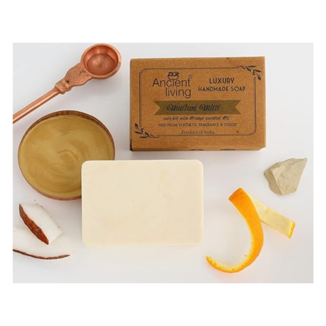 Ancient Living Multani Mitti Luxury Handmade Organic Soap - 100 gms Each (Pack of 4)