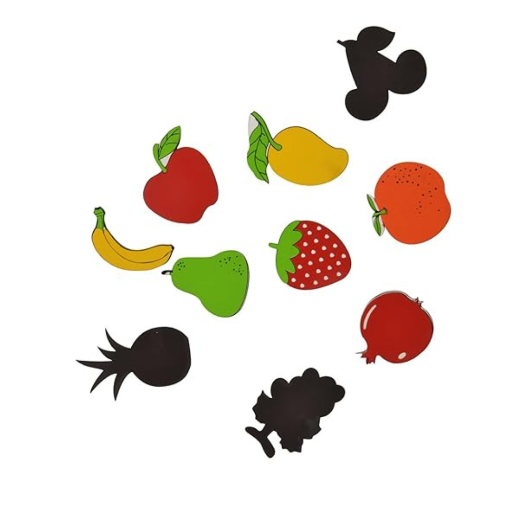 Skillofun Wooden Magnetic Cutouts Fruits Multi Color Set of 10 Educational Toy for Kids