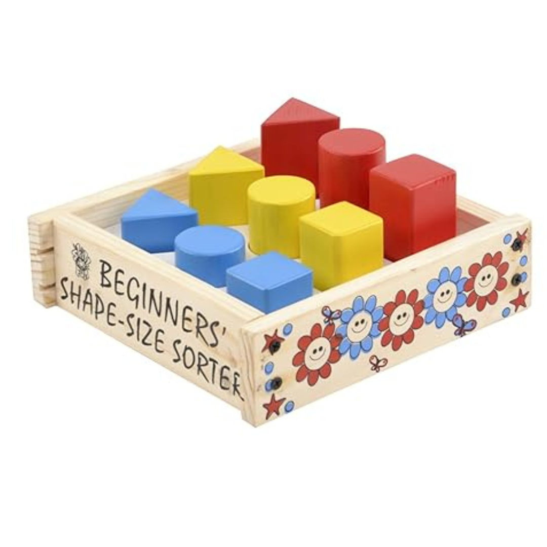 Skillofun Wooden Beginner's Shape Size Sorter Non-Toxic Eco-Friendly Wood