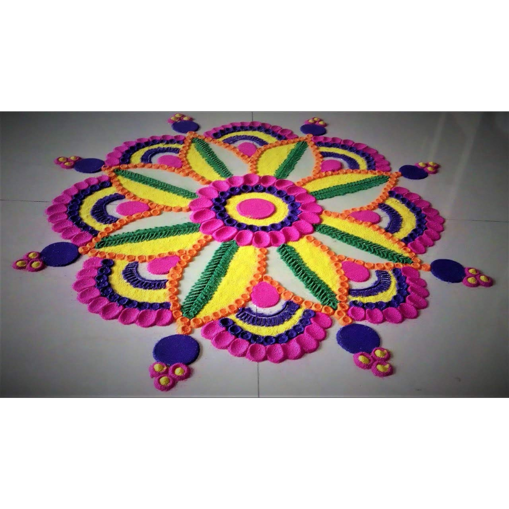 Ascension Design Creativity Diwali Floor Rangoli Art Ceramic Colours 10 Tubes Premium Diwali Rangoli Colors