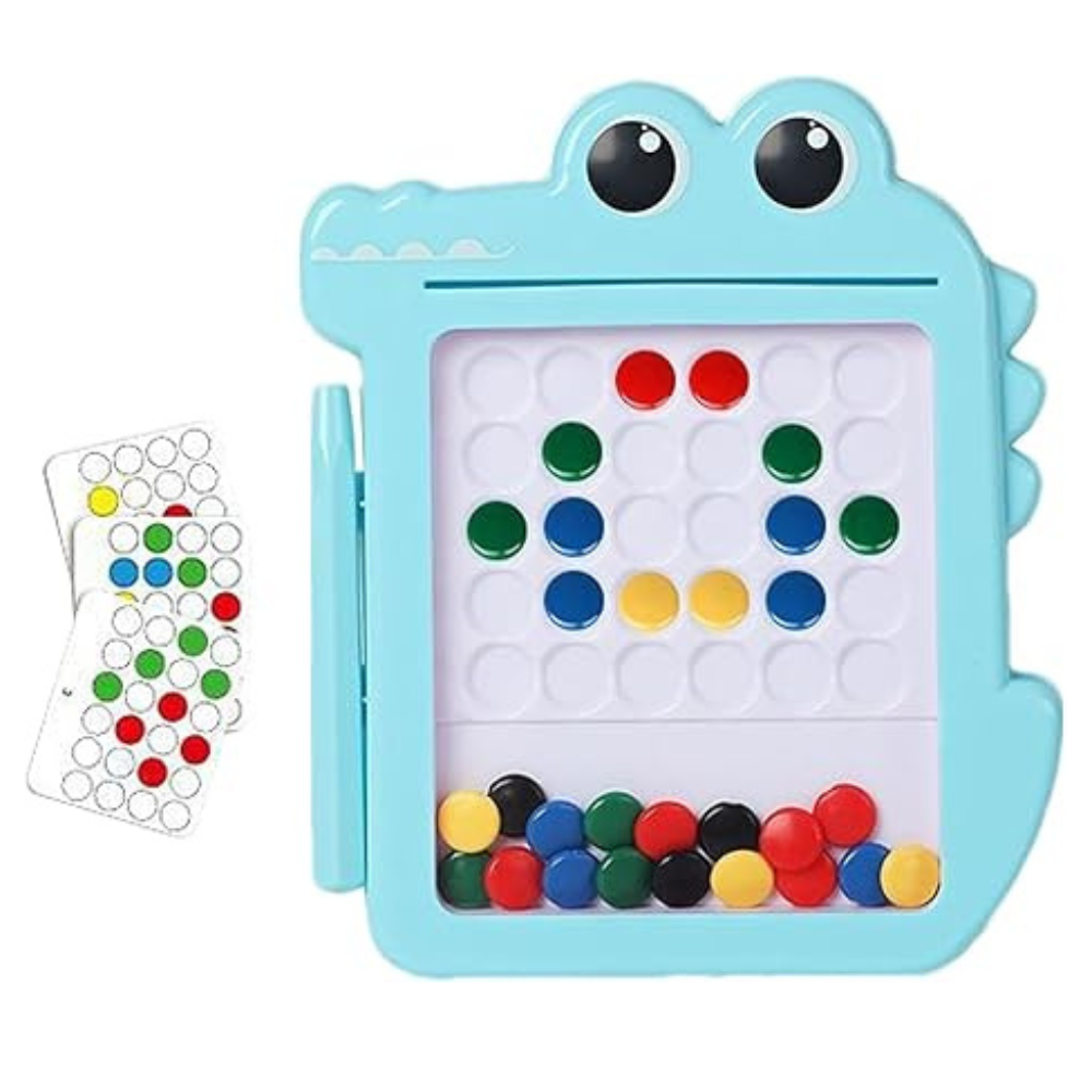 Lefan Magnetic Drawing Board for Kids, Magnetic Drawing Board for Doodling, Cute Crocodile Bead Children's Pen Puzzle, Early Education Toys-Pack of 1 pcs