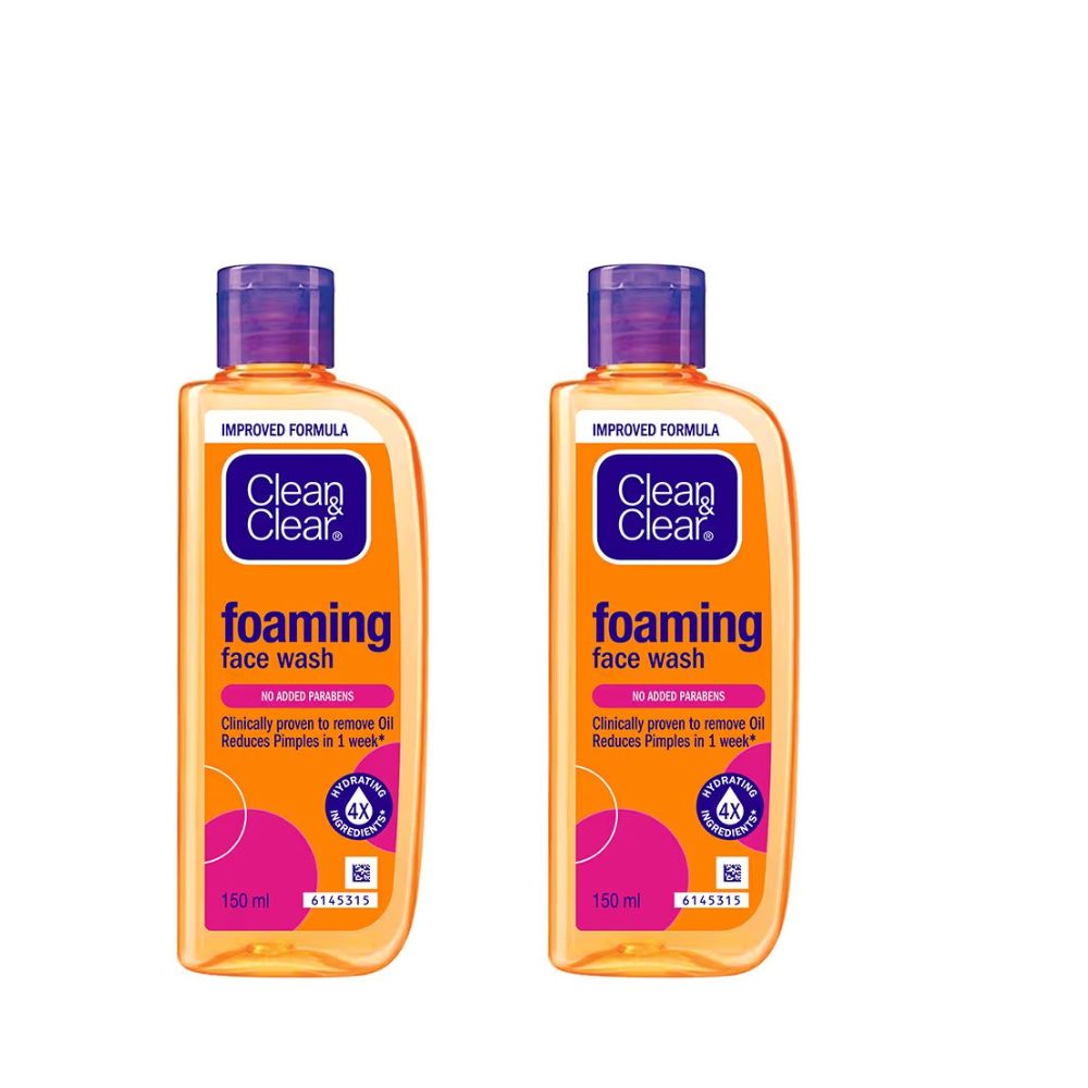 Clean & Clear Foaming Face Wash - 150ml (Pack Of 2)